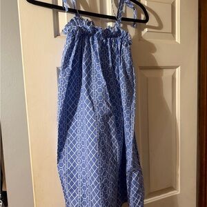 The Beaufort Bonnet Company girls sz 12 Blue Geometric Sundress